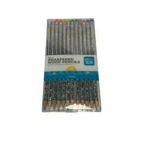 12 count NO 2‎ silver glitter pre sharpened wood pencils PEN GEAR